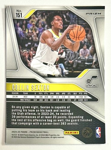 2024-25 Prizm Collin Sexton Silver Holo Prizm Refractor SP #151 Hornets Jazz NBA - Picture 4 of 12