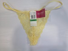 Vintage Lilly Of France Super G String Thong Panties NWT Yellow Size Large