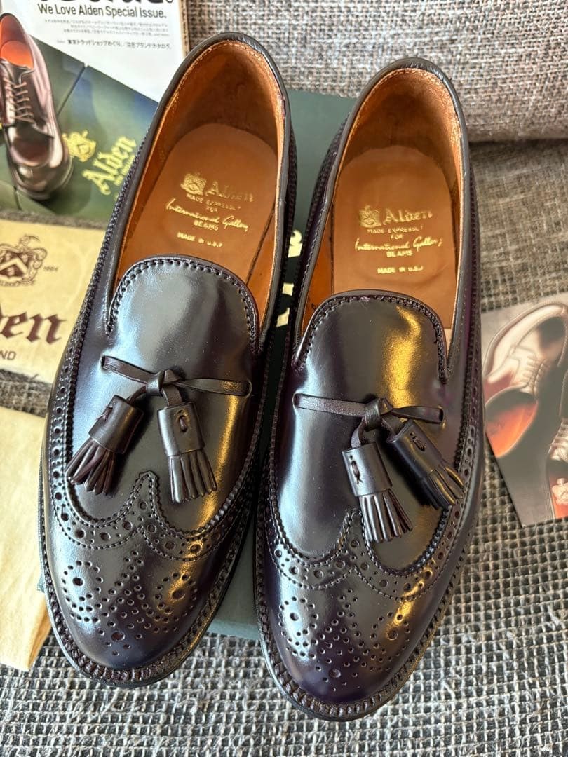 Alden Shell Cordovan 39065 Penny Loafers US 7.5 D Aberdeen Last