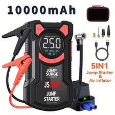 5-In-1 Multifunctional Air Pump Jump Starter with Air Compressor 3000A Peak/150P