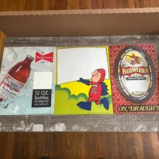 Lot Of (3) 1970’s Budweiser / Bud Man Cardboard Easel Back Signs