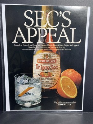 1983 Vintage Printed Ad, Wall Art, Hiram Walker Triple sec (1580)