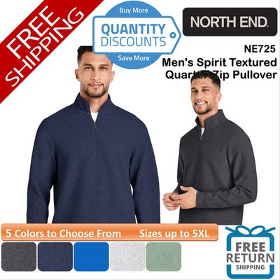   North End Men Spirit Textured Quarter-Zip Pullover Shirt Up To 5XL NE725