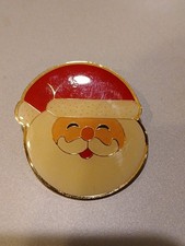 Santa Claus Christmas Pin Brooch Holiday Jewelry Happy Smiling Enamel