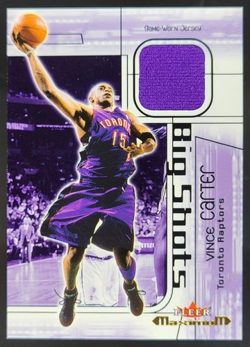 2001-02 Fleer Maximum Vince Carter Big Shots Game Used Mem Toronto Raptors AT