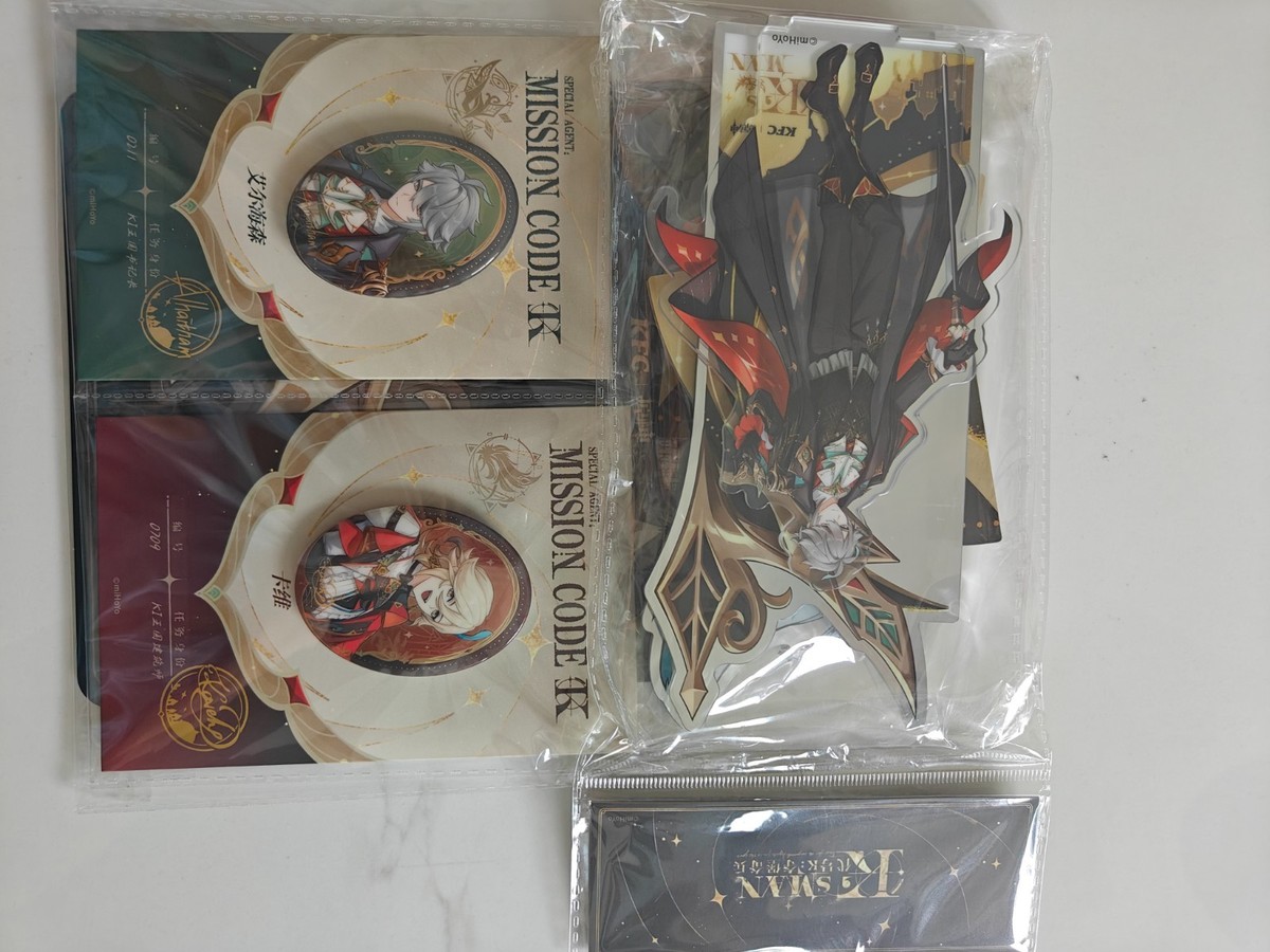 2025 KFC Mihoyo Genshin Impact Character Stand Pin Badge Card
