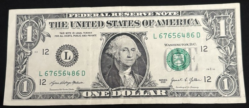 2021 San Francisco $1 Bill Altering 6’s Fancy Ladder Note
