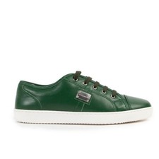 Sneakers stringate Dolce & Gabbana bambino originali in pelle di vitello verde taglia 31 Italia