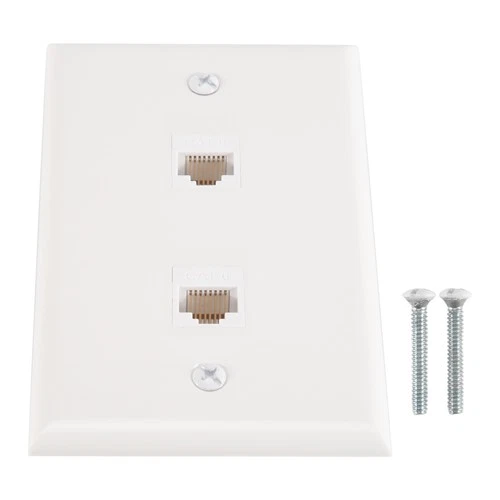 1 Packung 2 AnschlüSse Ethernet Wandplatte, Cat6 Buchse auf Buchse, RJ45  I6683