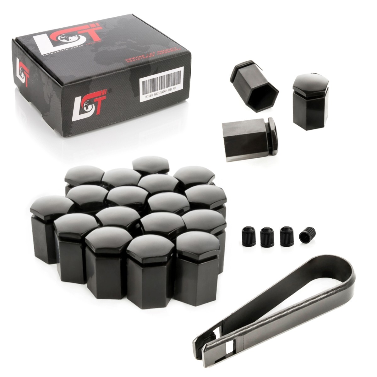 20x Wheel Screw Caps Shrouds Wheel Nuts Long 0 21/32in Black for Chrysler