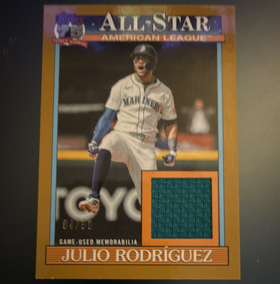 2026 Topps Series 2 Julio Rodriguez 1991 All-Star Relic Gold 91ASR-JR 04/50