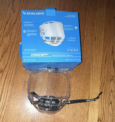 Bauer Concept3 Clear Full Facial Protector Face Shield/Cage Small Adjustable