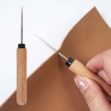 2x Alène à coudre le cuir, outil à gratter pour coudre les semelles,