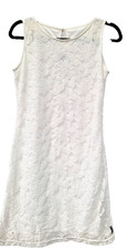 BLANC DU NIL White Lace Effect Dress UK 8 EU 36 Summer Boho Holiday Sun Dress 🏝