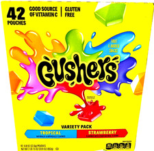 Gushers Strawberry  Tropical Variety Pack Snacks 42 Packs x 0.8 Oz
