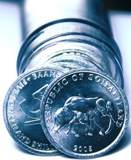 Gem Unc Roll (40) Somaliland 2005 5 Shilling Coins~Elephant Mother With Baby~F/S