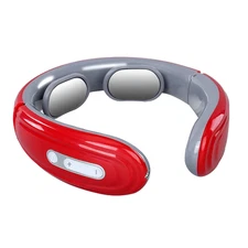 Electric Neck Shoulder Pulse Massager Kneading 4 Head TENS Magnetic Pulse Heatin