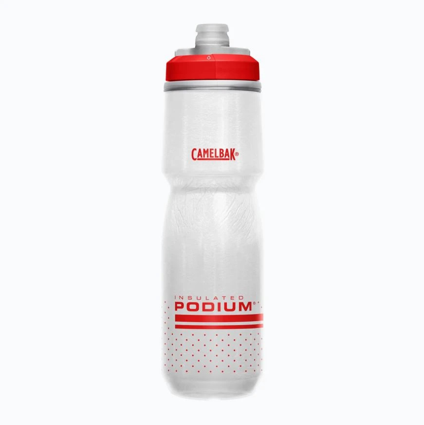 *1-Bottle* Podium Chill Bike Insulated Squeeze 24 Oz Fiery Red White 1873605071