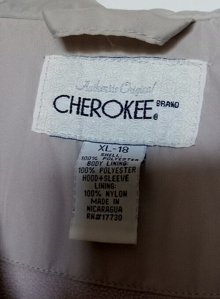 Cherokee 100% polyester solid beige jacket Size 18 - image 3