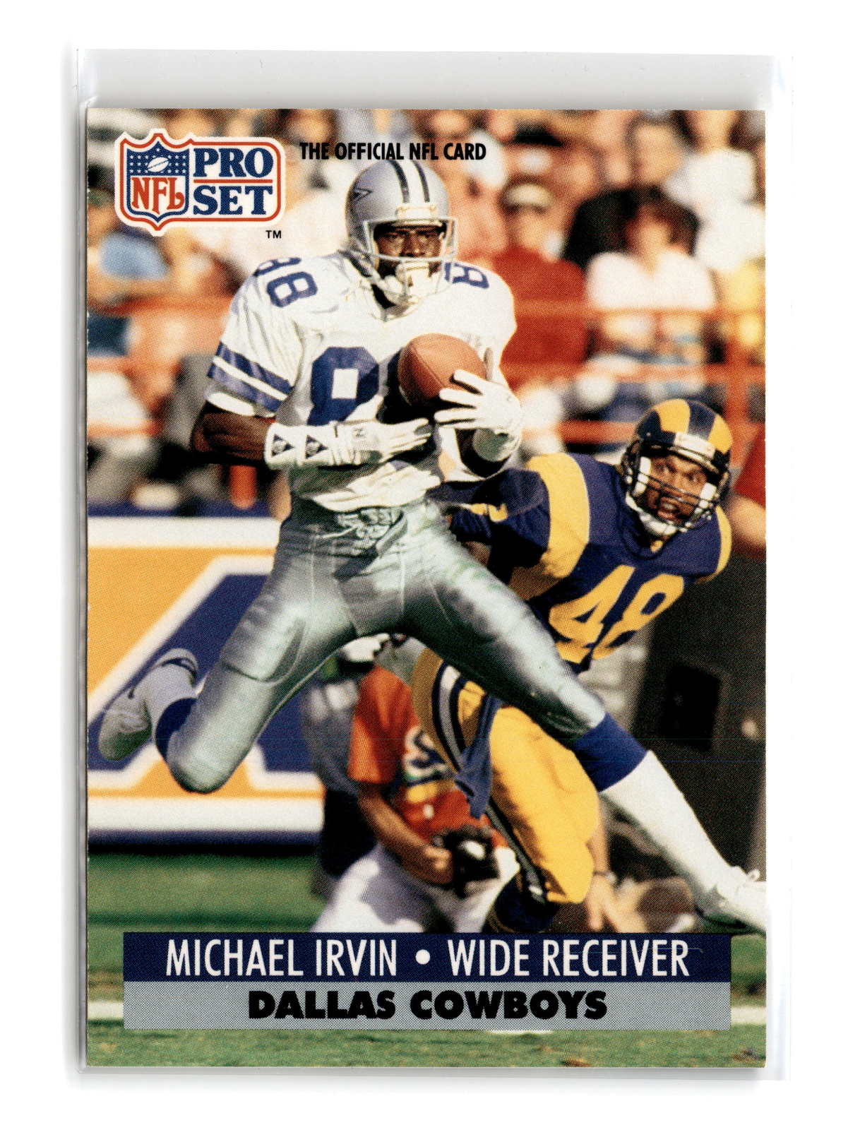 Michael Irvin Football #132 1991 Pro Set FACT Mobil Dallas Cowboys