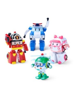 Robocar Spielzeug Transformers Auto Roboter POLI ROY AMBER HELLY 4-teiliges S...