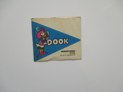 1975 WONDER BREAD WALT DISNEY Crazy College Pennant Sticker #22 DOOK DUKE