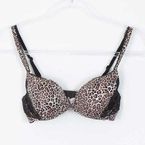 Victoria's Secret Body By Victoria Demi Bra Leopard Print Lace Women's Size 32C