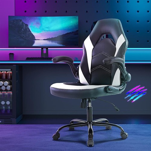 PU Leather Gaming Chair Ergonomic Computer Executive Adjustable Desk Chairs - Picture 10 of 39
