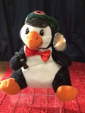 1997 Coca-Cola Bean Bag Plush Penguin in Delivery Cap - Free Shipping