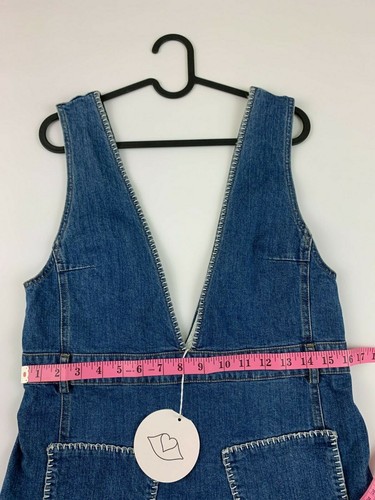 Neu mit Etikett See by Chloe ärmelloses Jeans-Minikleid mit tiefem V-Ausschnitt Größe 38 - Bild 5 von 7