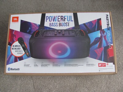 New JBL PartyBox On-The-Go Powerful Bass Boost Bluetooth Portable Party ...