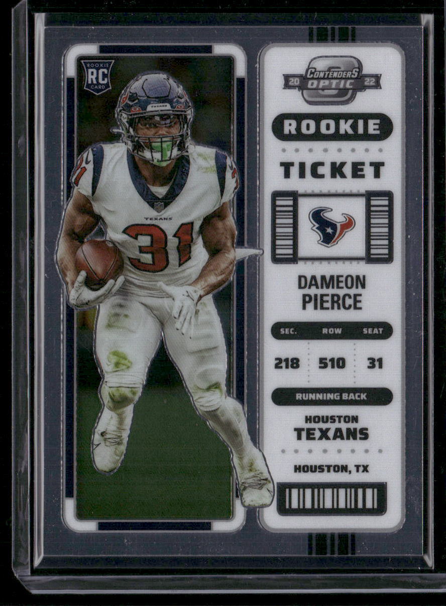 2022 Panini Contenders Optic Football Dameon Pierce #67 Rookie Ticket RC