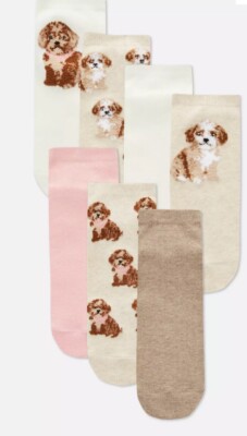 Cockapoo Cavapoo Dog Trainer Socks Pairs! Primark Size 6-8 Gift Present  TikTok UK