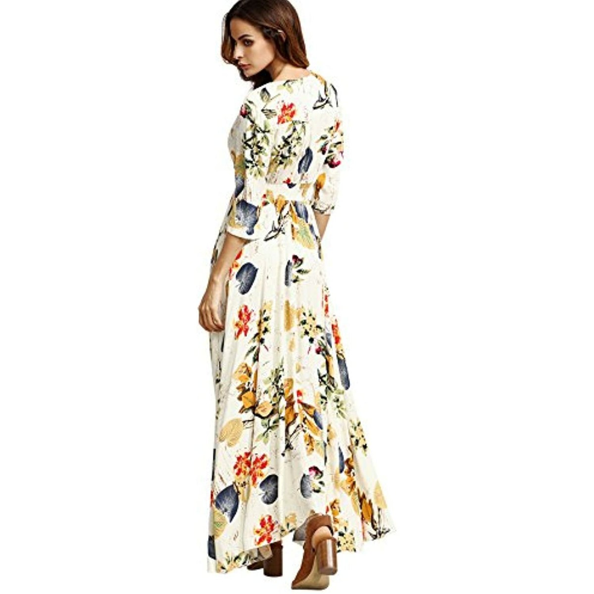 Milumia Button Up Split Floral Print Flowy Party Maxi Dress Beige, X-Small | eBay Milumia Button Up Split Floral Print Flowy Party Maxi Dress Beige, X-Small | eBay