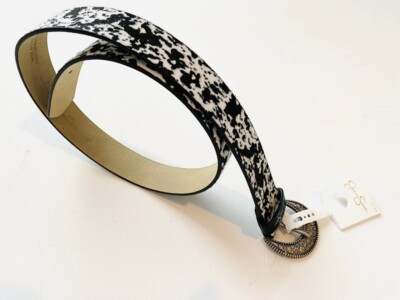 Jessica Simpson Cow Print Belt Black/White Loosey Black & White Cow Print Belt | MainPlace Mall main image 3
