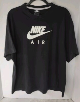 Nike T Shirt Mens Large Black Center Swoosh Logo Large Spell