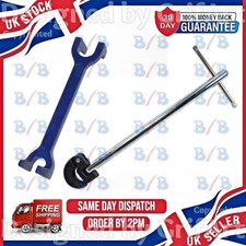 PLUMBERS 13mm 19mm FIXED PIPE BASIN WRENCH & 11" ADJUSTABLE TAP NUT SPANNER SINK
