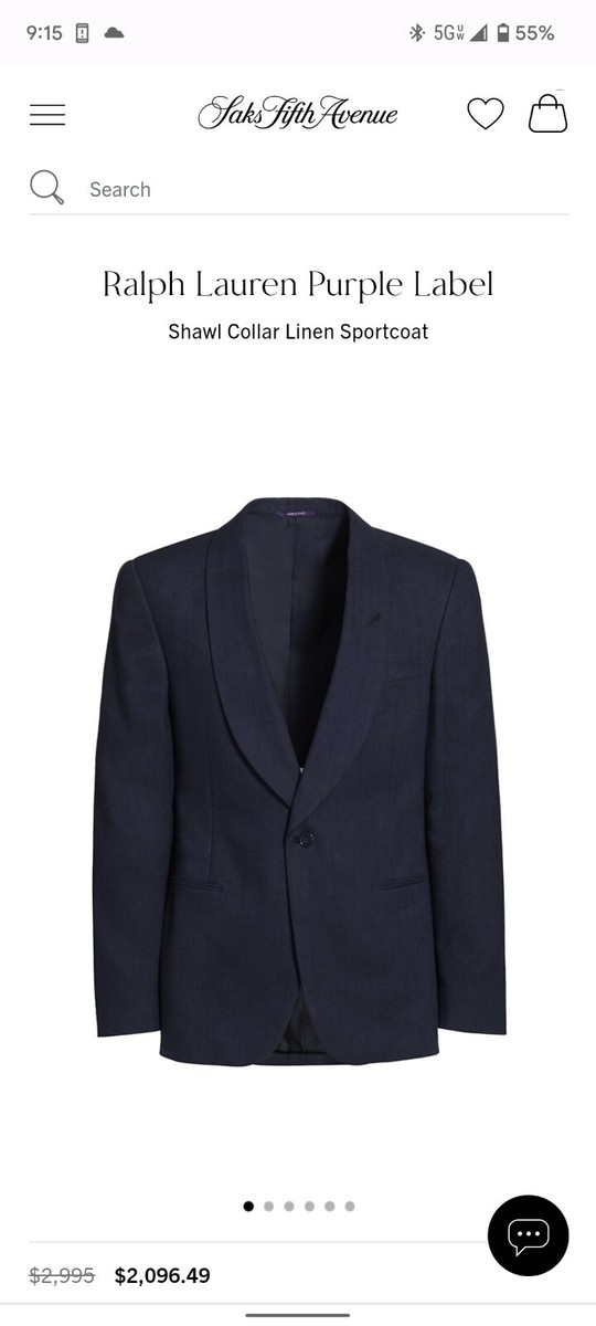 NWT $2,995 Ralph Lauren Purple Label Linen Shawl Tuxedo Dinner