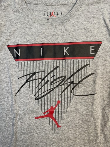 Nike Air Jordan T- Shirt Youth Sz M Gray Flight Jumpman Logo MJ Basketball Boys - Picture 2 of 9
