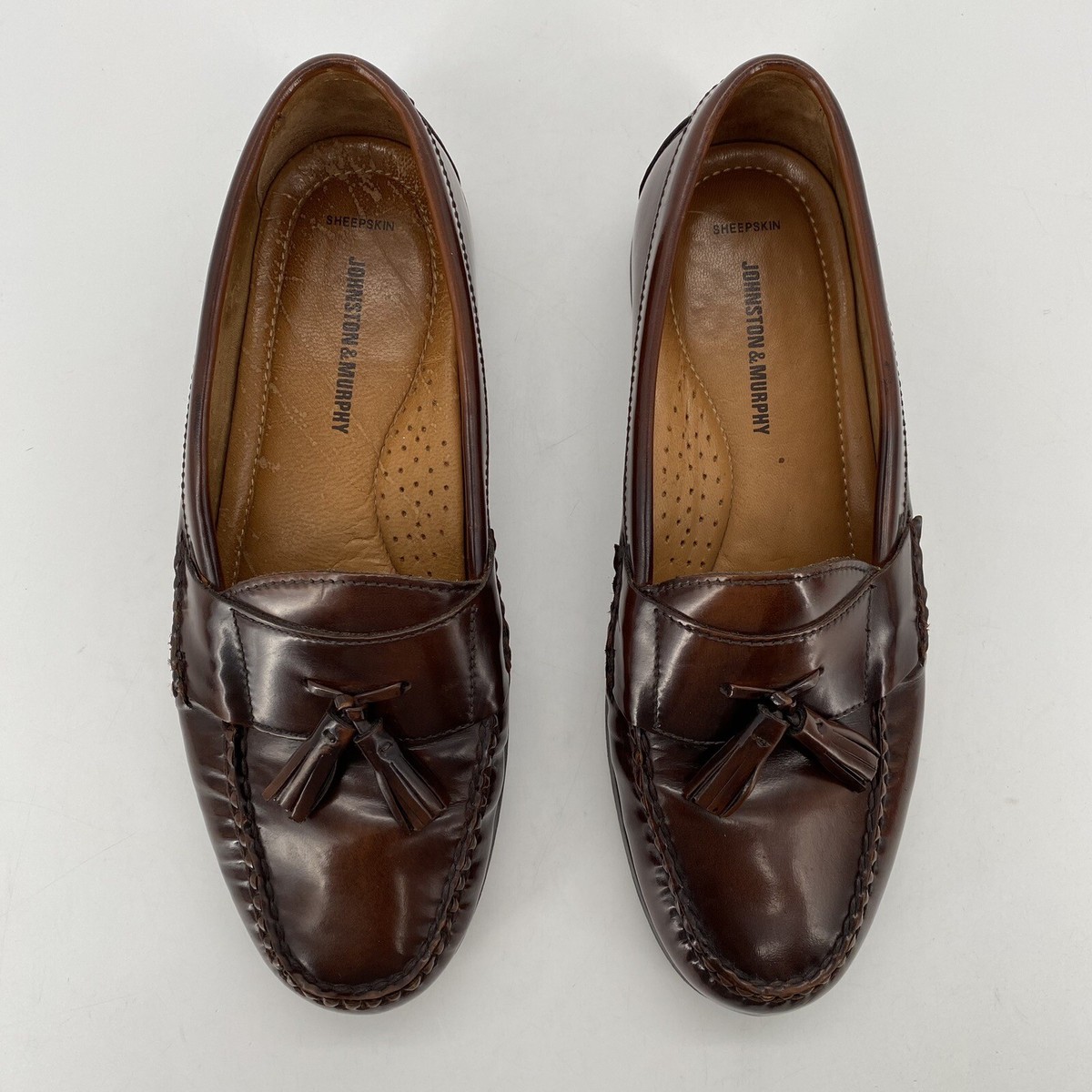 EUC Johnston & Murphy Braided Tassel Leather   Upper/Sole-Sheepskin Lined- 10M Johnston & Murphy Hayes Tassel Black - Sherman Brothers Inc main image 2