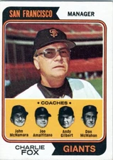 1974 Topps #78 Charlie Fox MG wax on back EX