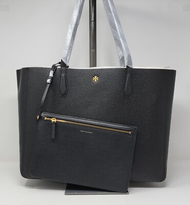 Tory Burch Blake Pebble Leather Black Large Tote
