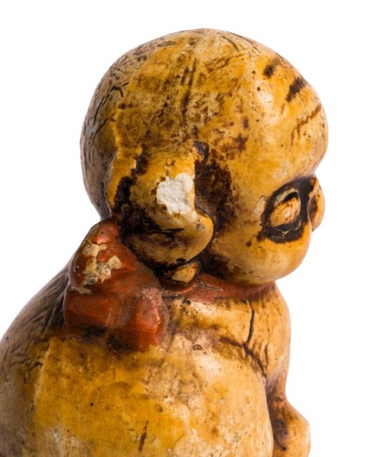 Antique / Vintage Hubley Style Bulldog Puppy w Bow Figurine Paperweight — READ - Picture 10 of 12