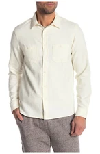 ONIA Liam Chest Patch Pocket Relaxed Fit Shirt White Large NWT!