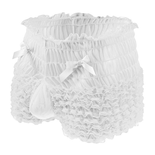 Para Hombres Encaje Volantes Bloomer Sissy Travesti Bragas Calzoncillos Bragas Ropa de dormir, - Imagen 14 de 25