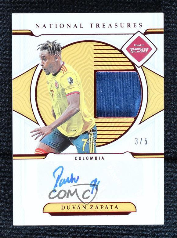 2022 National Treasures Road to FIFA World Cup Ruby 3/5 Duvan Zapata Patch Auto