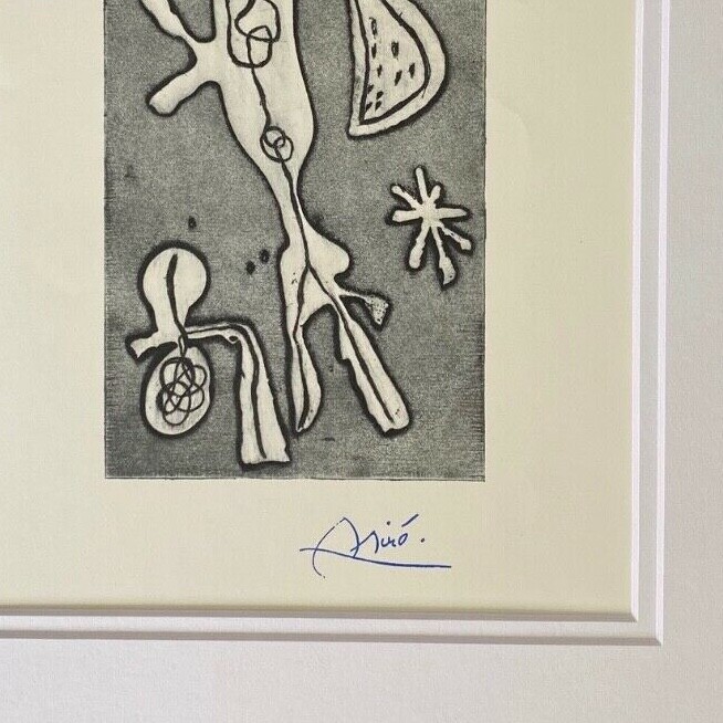 JOAN MIRO +1971 BEAUTIFUL SIGNED PRINT MATTED AND FRAMED + BUY IT NOW!