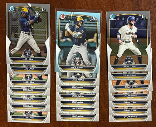 2023 Bowman 1st Milwaukee Brewers 34 schede RC + 11 cromate + rifrattore Sal Frelick - Foto 3 di 7