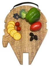 Star Wars Kitchen Charcuterie Cutting Serving Cheese Board Millennium Falcon