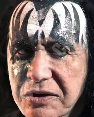 KISS Gene Simmons Make-Up Coming Off Concert Tour 8x10 Photo